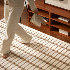 モダンフレンチがかわいい。立体カットデザイン高級ウィルトン織カーペット(Biscuit)