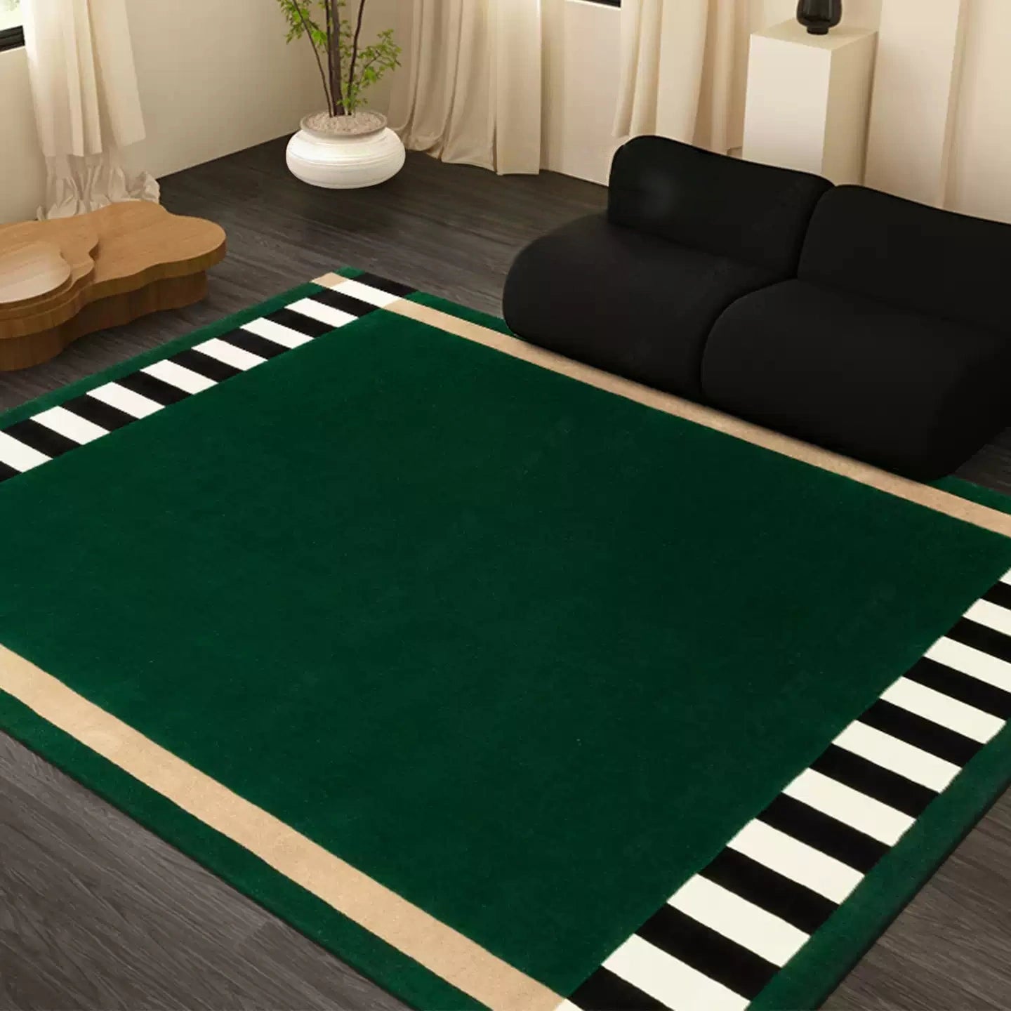 高級手作りタフティングガン刺しカーペット（Frame Stripe）