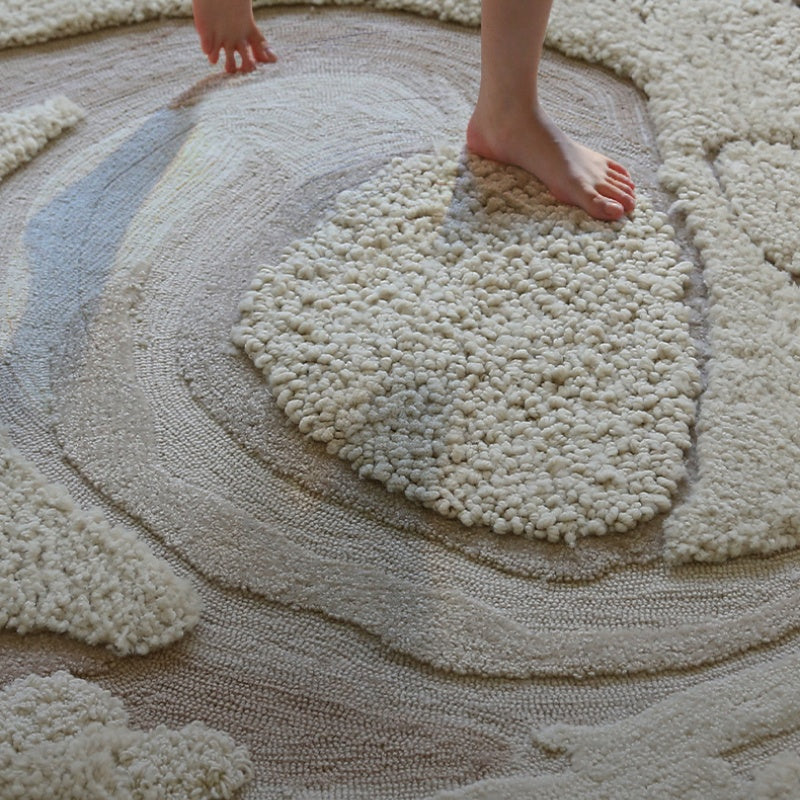 高級手作りタフティングガン刺しカーペット（Sand Bloom）