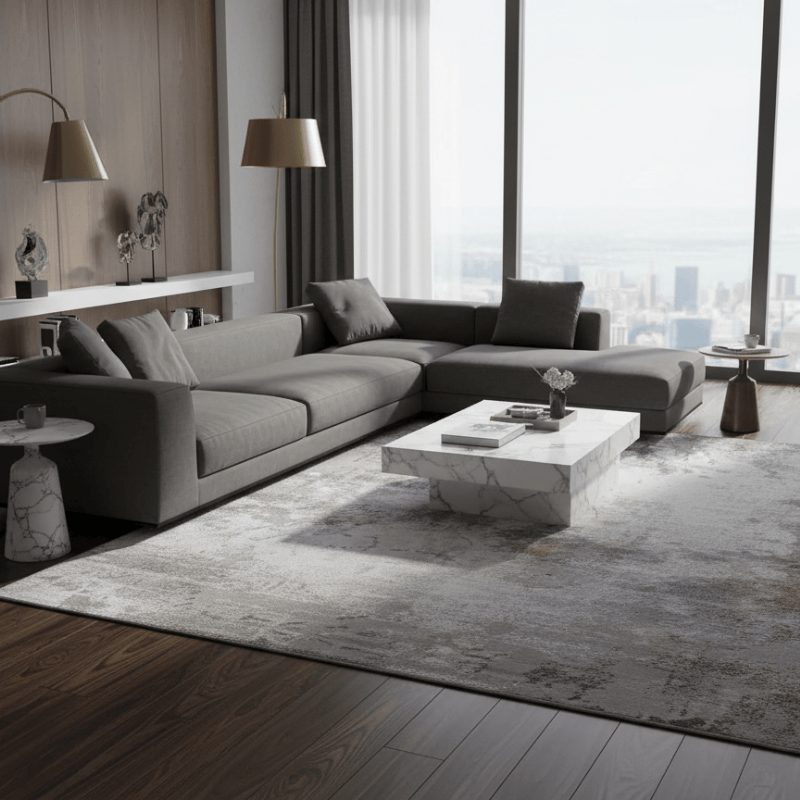 定番北欧風3Dデザインのウィルトン織カーペット（Gulang Isle）