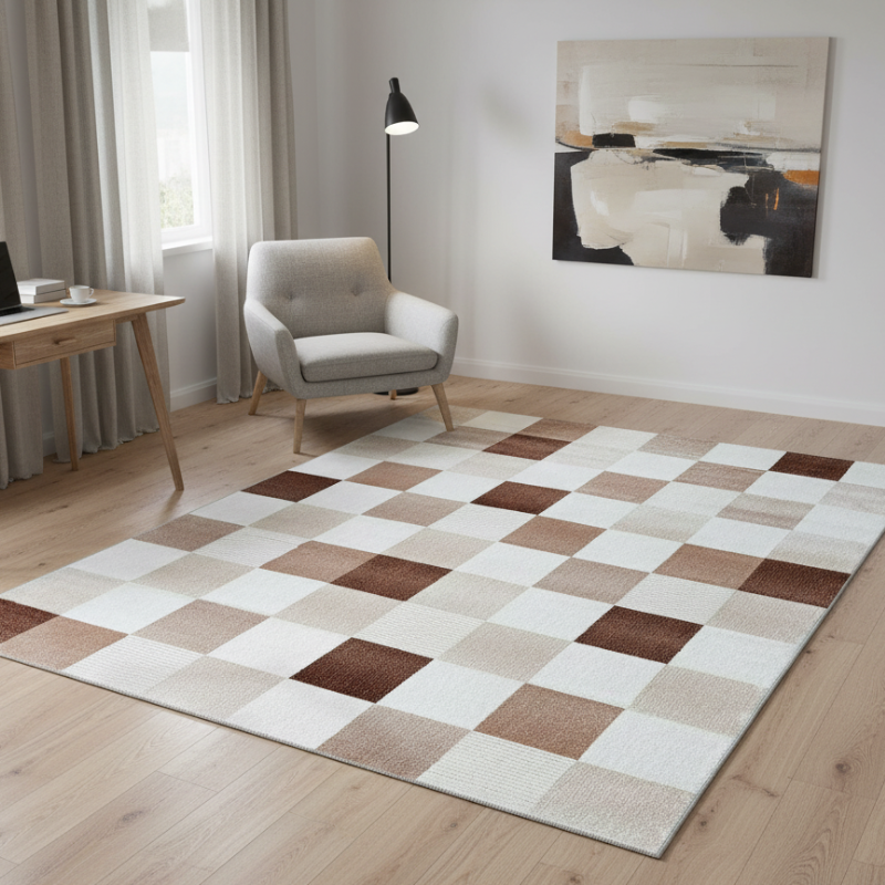 定番北欧風3Dデザインのウィルトン織カーペット（Mosaic Bloom）