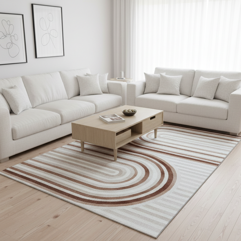 定番北欧風3Dデザインのウィルトン織カーペット（Mosaic Bloom）