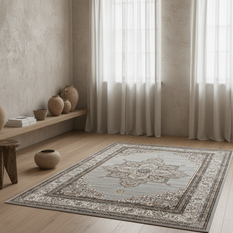 定番北欧風3Dデザインのウィルトン織カーペット（Andes）