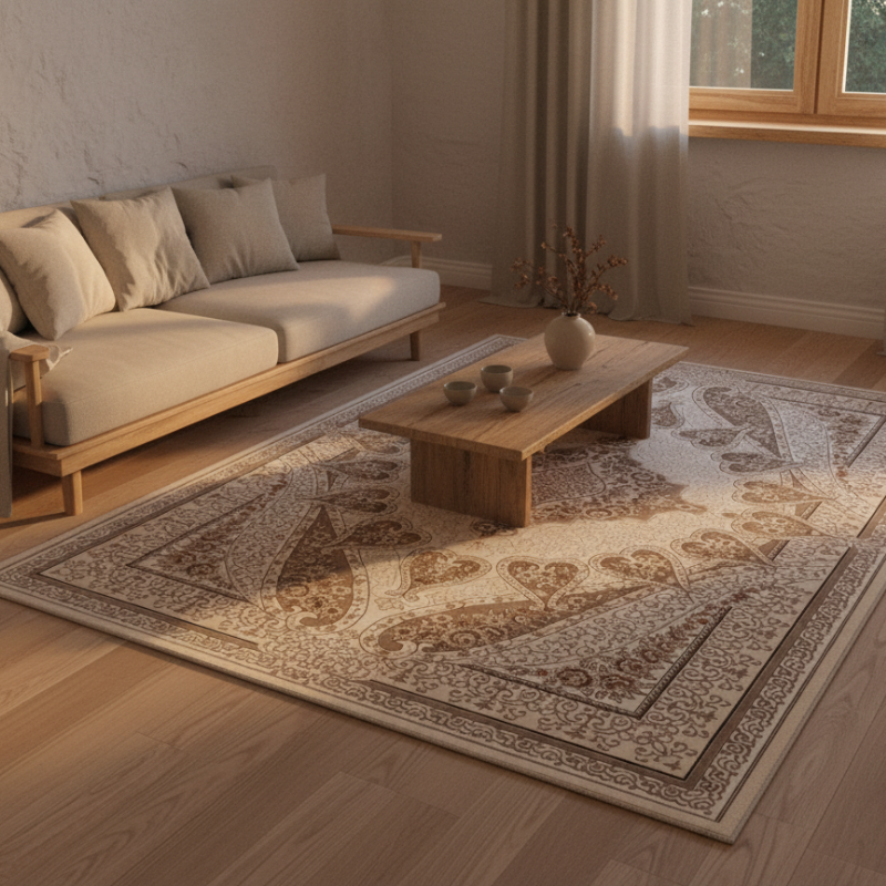 定番北欧風3Dデザインのウィルトン織カーペット（Andes）