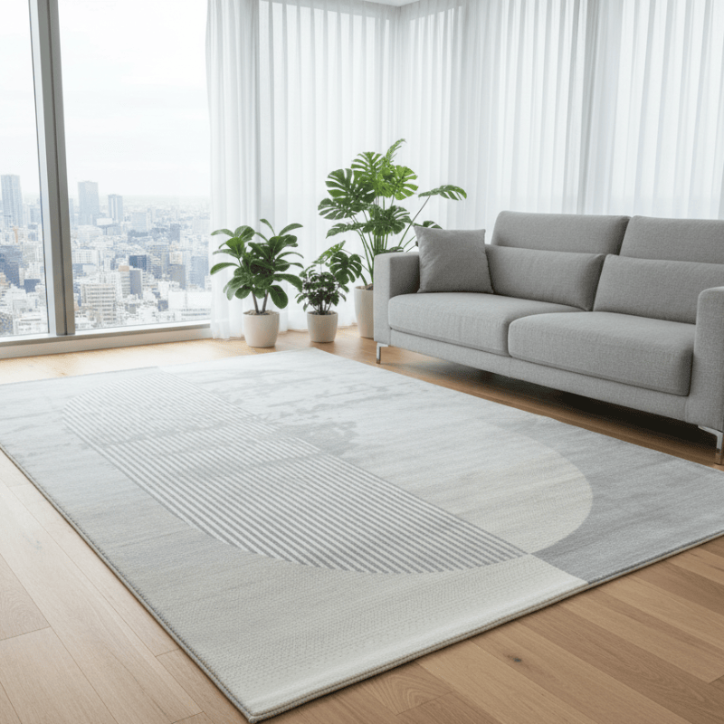 定番北欧風3Dデザインのウィルトン織カーペット（Pure Yang）