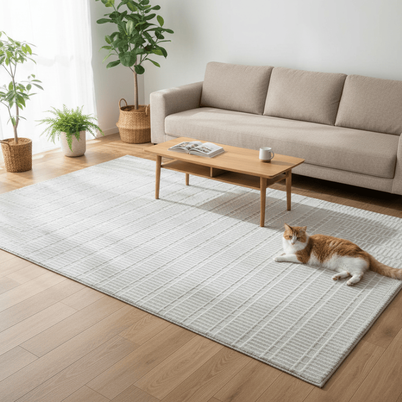 定番北欧風3Dデザインのウィルトン織カーペット（Pure Yang）