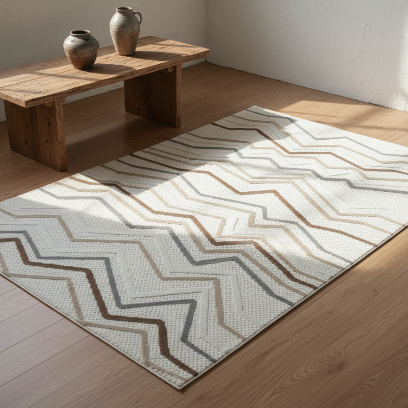 定番北欧風3Dデザインのウィルトン織カーペット（Bern）