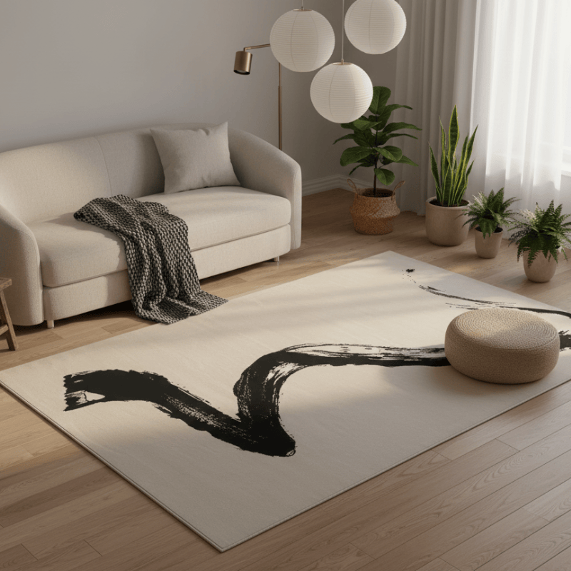 定番北欧風3Dデザインのウィルトン織カーペット（Porla）