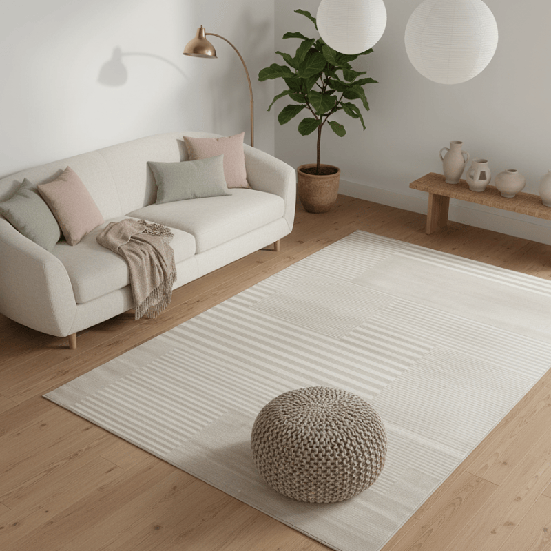 定番北欧風3Dデザインのウィルトン織カーペット（Porla）