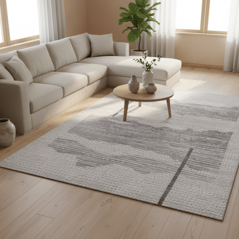 定番北欧風3Dデザインのウィルトン織カーペット（Weston Waterway）