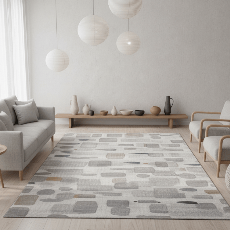 定番北欧風3Dデザインのウィルトン織カーペット（Weston Waterway）