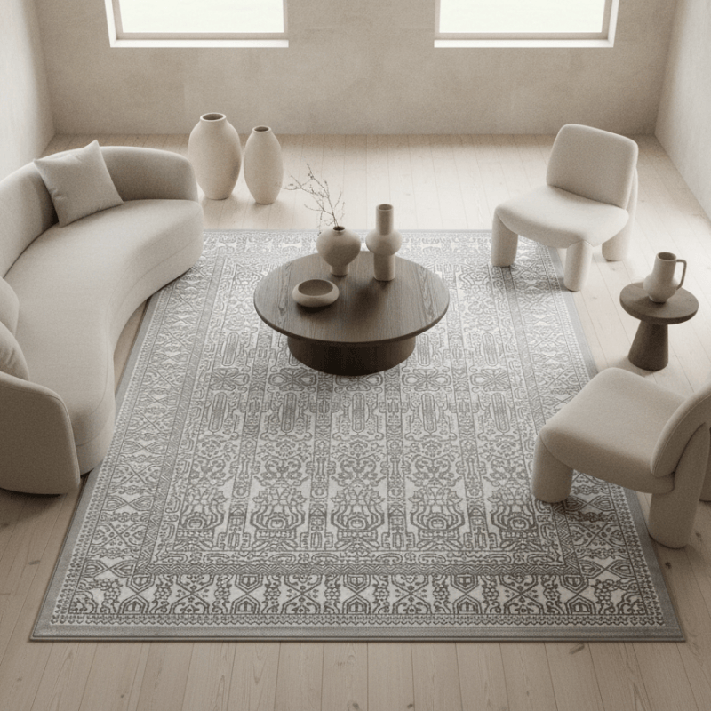 定番北欧風3Dデザインのウィルトン織カーペット（Weston Waterway）