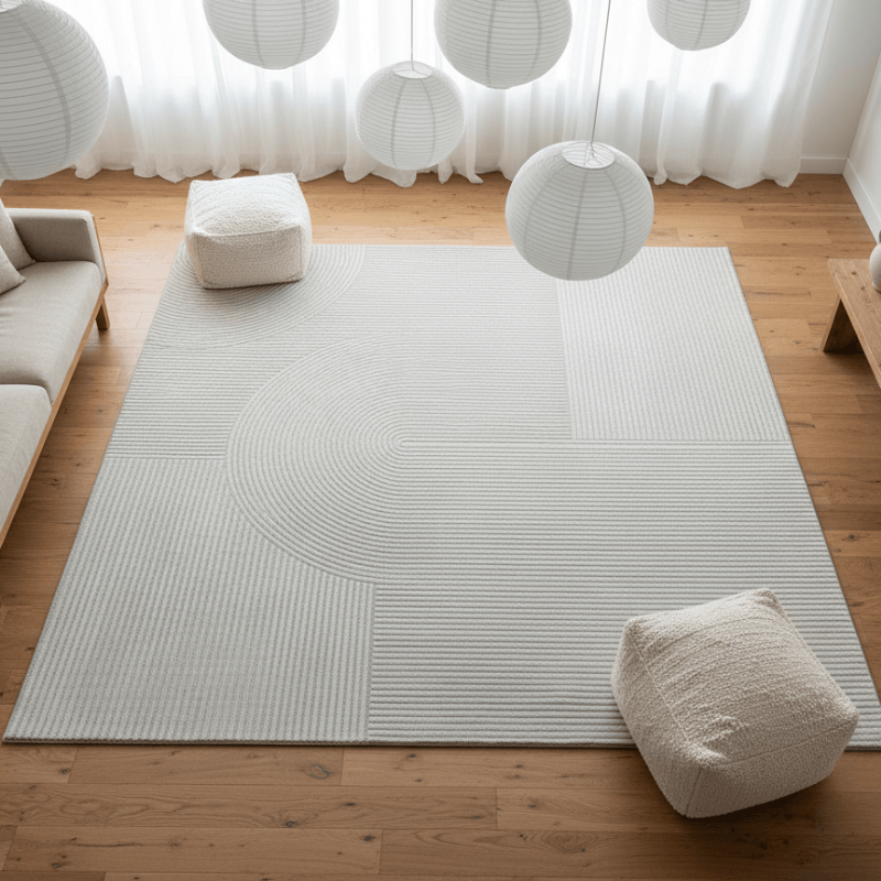 定番北欧風3Dデザインのウィルトン織カーペット（Weston Waterway）