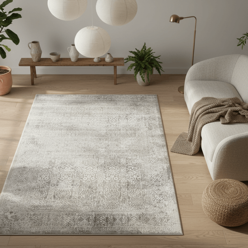 定番北欧風3Dデザインのウィルトン織カーペット（Mandor）