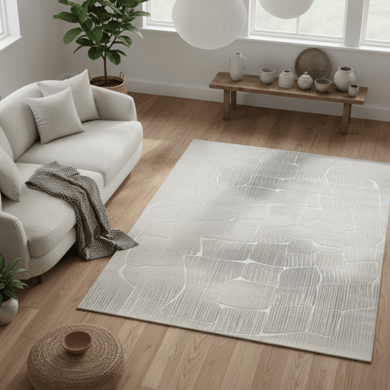 定番北欧風3Dデザインのウィルトン織カーペット（Mandor）