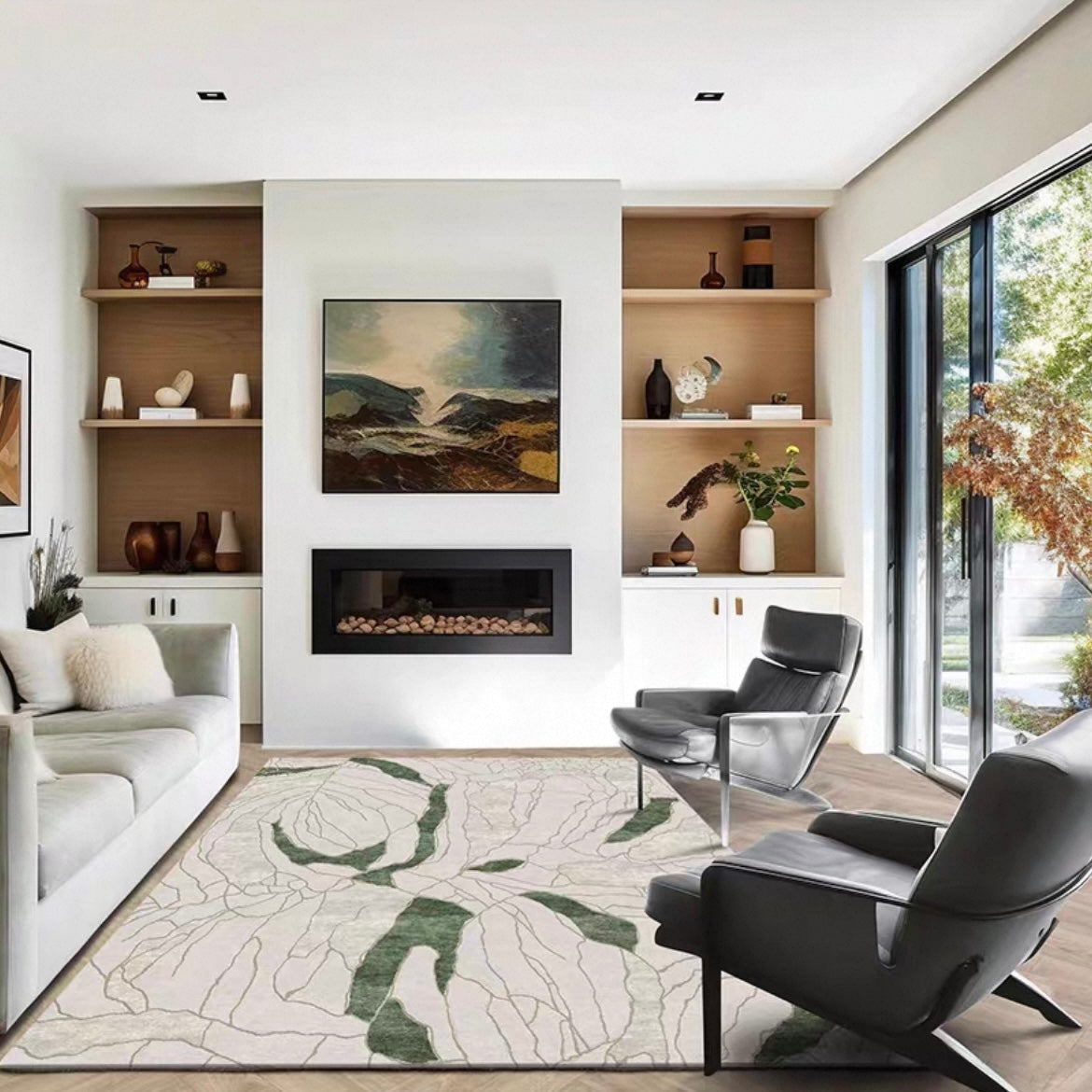 高級手作りタフティングガン刺しカーペット（Verdant Vein）