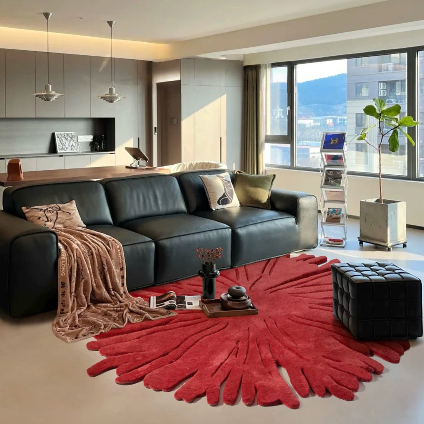 高級手作りタフティングガン刺しカーペット（Ember Bloom）